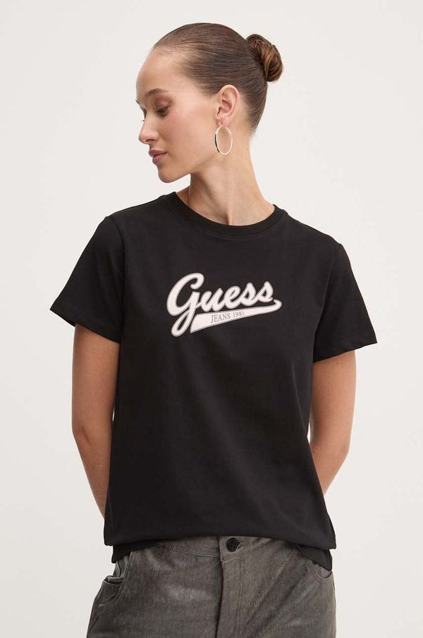 Guess Jeans Kratka majica Guess Jeans ženska, črna barva, W4YI13 J1314