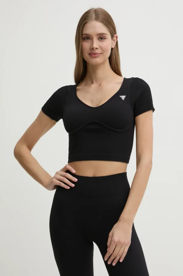 Guess Kratka majica Guess MARTINA ženska, črna barva, V5RP06 Z3KH0