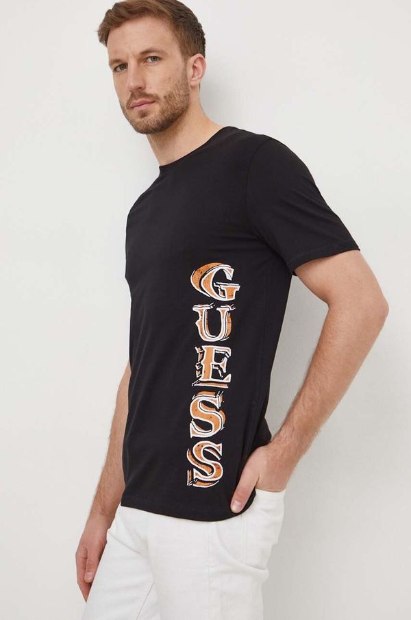 Guess Kratka majica Guess moški, črna barva