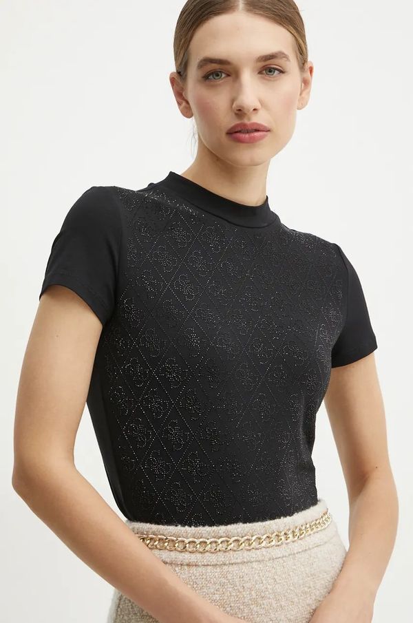 Guess Kratka majica Guess ženska, črna barva, W4BI26 J1314