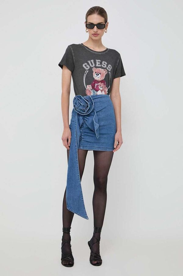 Guess Kratka majica Guess ženski, siva barva