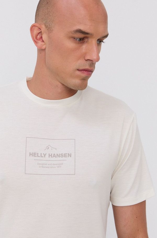 Helly Hansen Kratka majica Helly Hansen moški, kremna barva