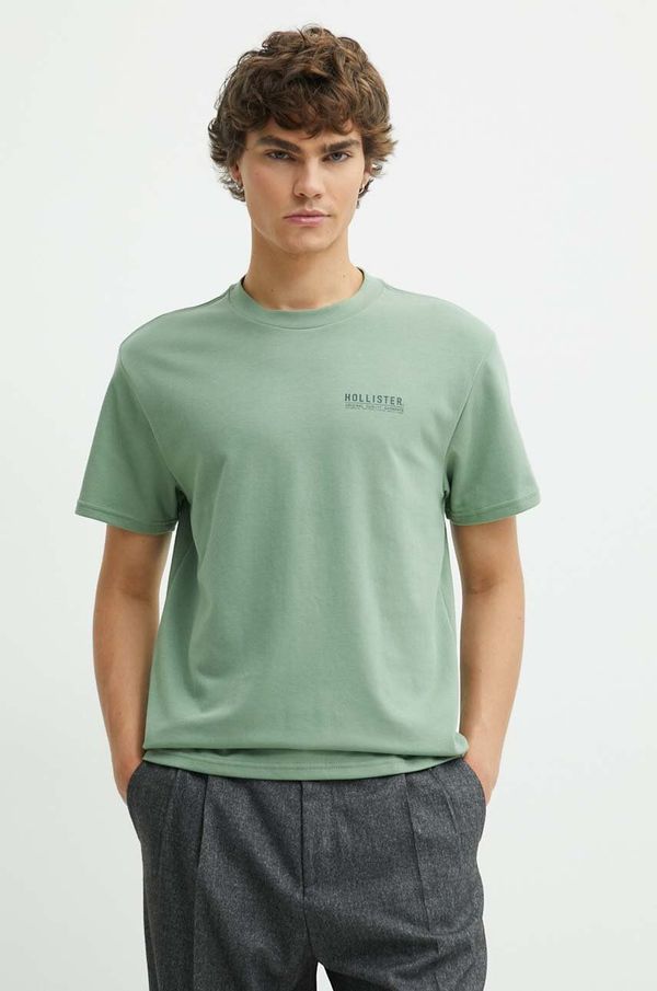 Hollister Co. Kratka majica Hollister Co. moški, zelena barva