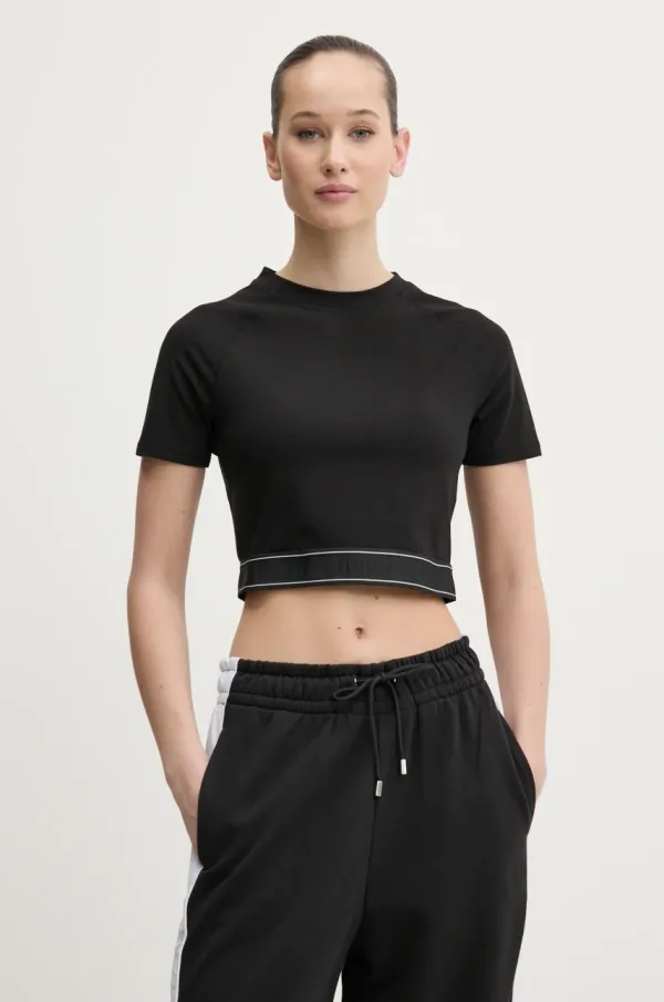 Hugo Blue Kratka majica Hugo Blue ženska, črna barva, 50531196