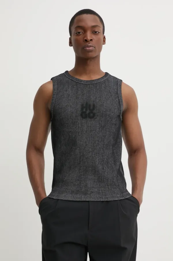 HUGO Kratka majica HUGO moška, siva barva, 50531037