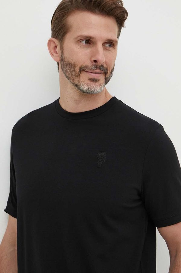 Karl Lagerfeld Kratka majica Karl Lagerfeld moška, črna barva, 542221.755055