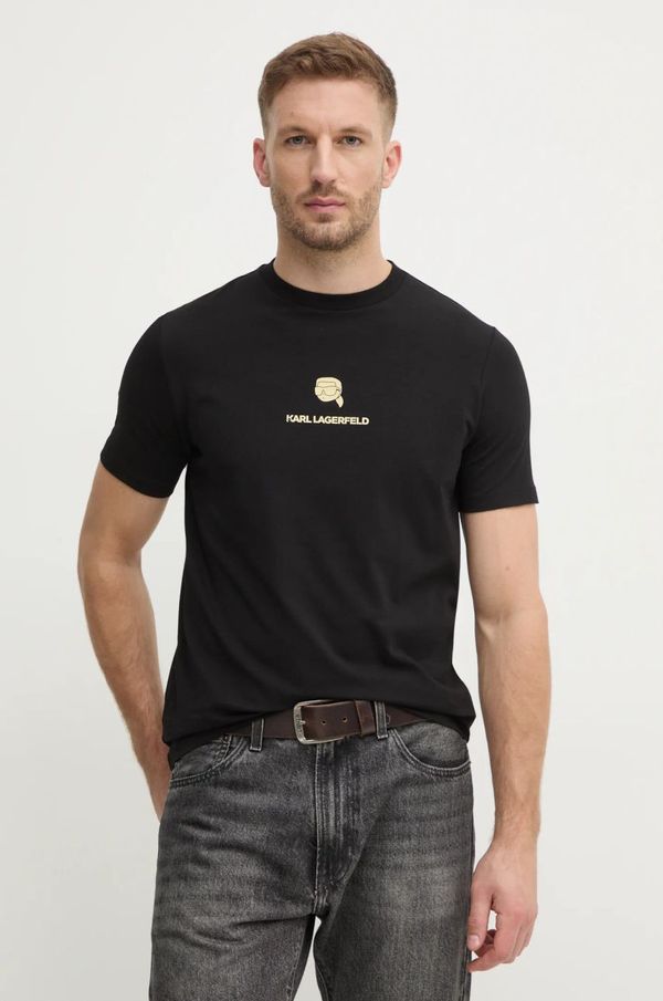 Karl Lagerfeld Kratka majica Karl Lagerfeld moška, črna barva, 755461.551235