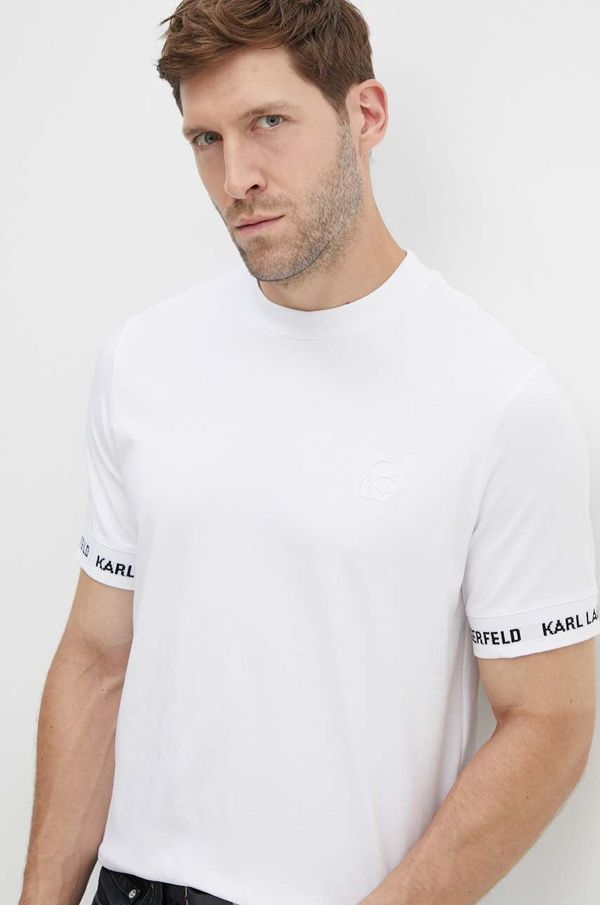 Karl Lagerfeld Kratka majica Karl Lagerfeld moški, bela barva