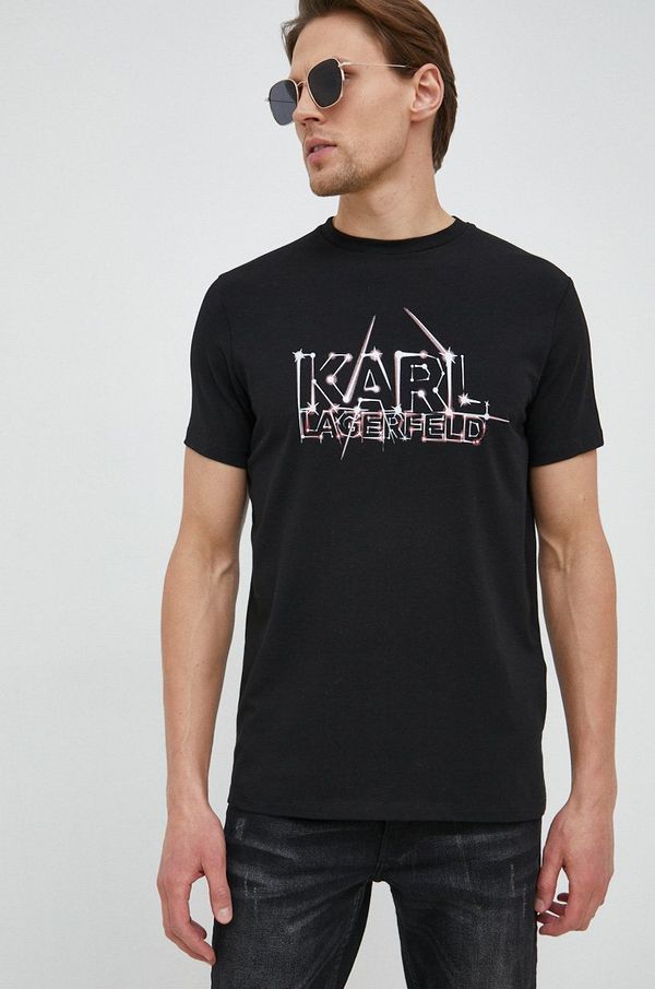 Karl Lagerfeld Kratka majica Karl Lagerfeld moški, črna barva