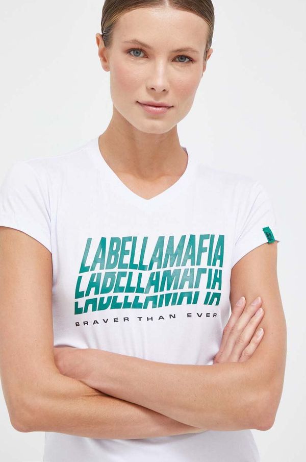 Labellamafia Kratka majica LaBellaMafia Brave ženska, bela barva