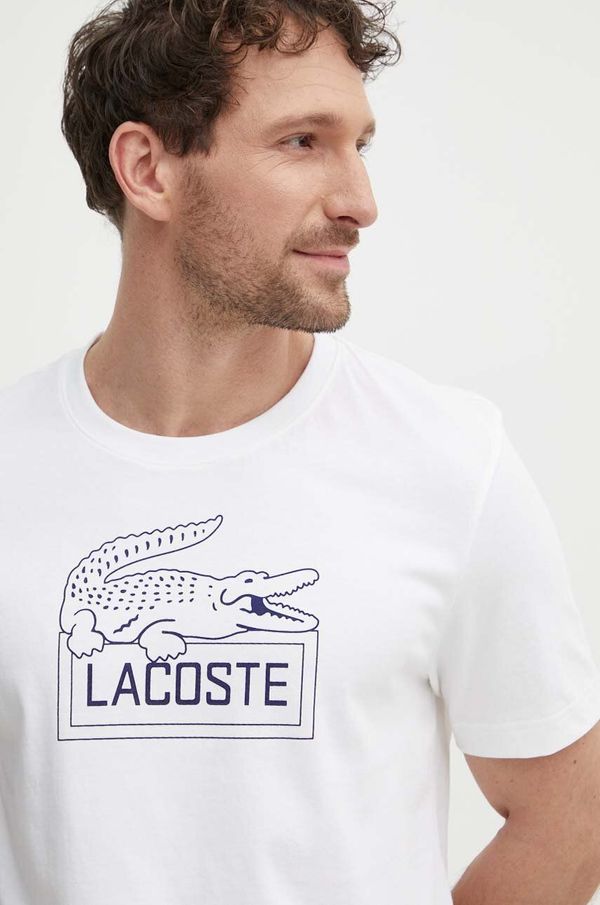 Lacoste Kratka majica Lacoste moški, bež barva