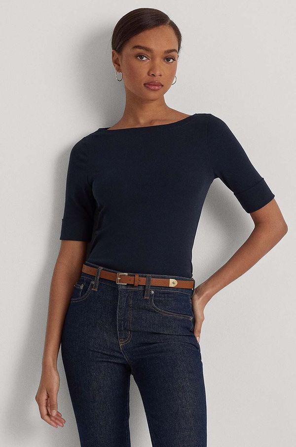 Lauren Ralph Lauren Kratka majica Lauren Ralph Lauren ženski, mornarsko modra barva