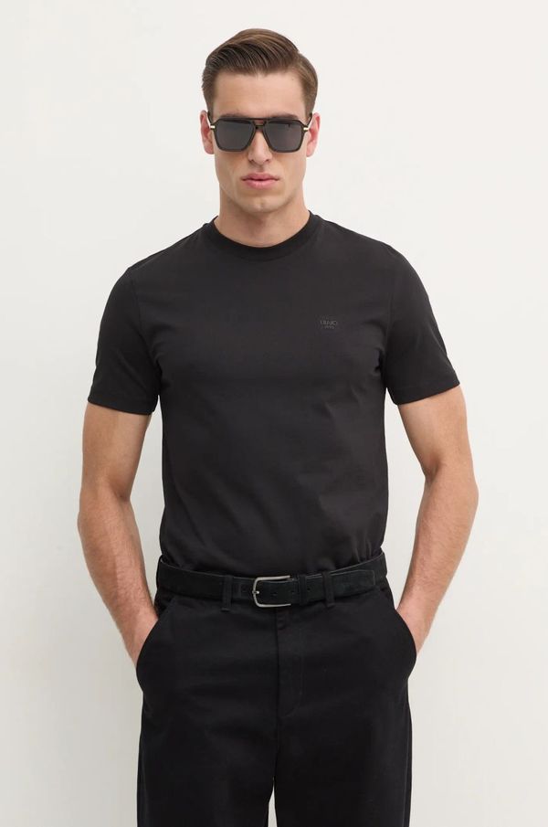 Liu Jo Kratka majica Liu Jo moška, črna barva, QA5145 J4819