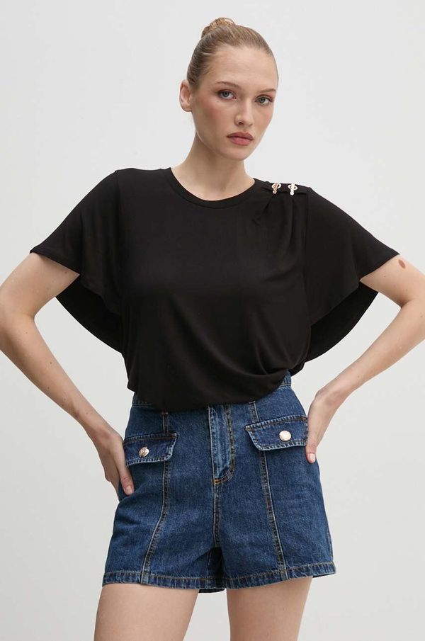 Liu Jo Kratka majica Liu Jo ženska, črna barva, TF4094 JS360