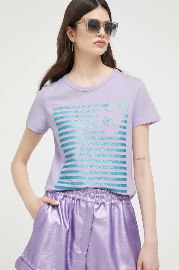Love Moschino Kratka majica Love Moschino ženski, vijolična barva