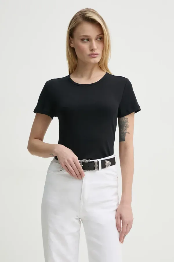 Marc O'Polo Kratka majica Marc O'Polo 2-pack ženska, črna barva, 5000006252