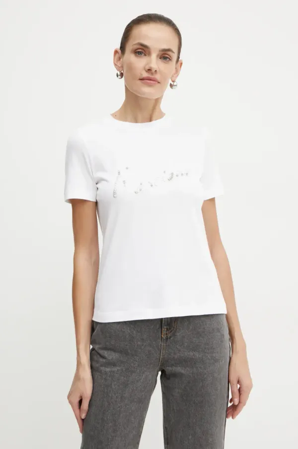 Marciano Guess Kratka majica Marciano Guess AMANDA ženska, bela barva, 4BGI01 6285A