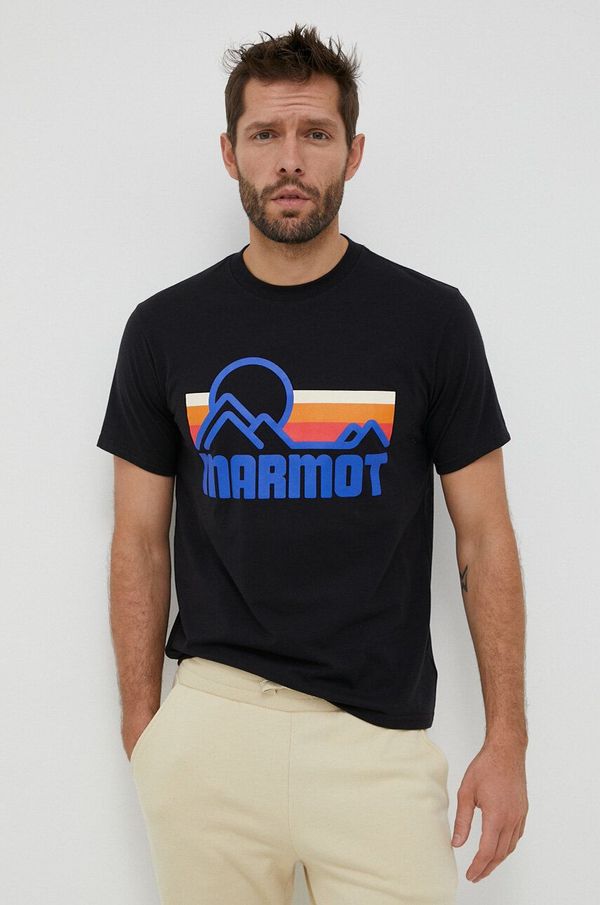 Marmot Kratka majica Marmot Coastal moška, črna barva