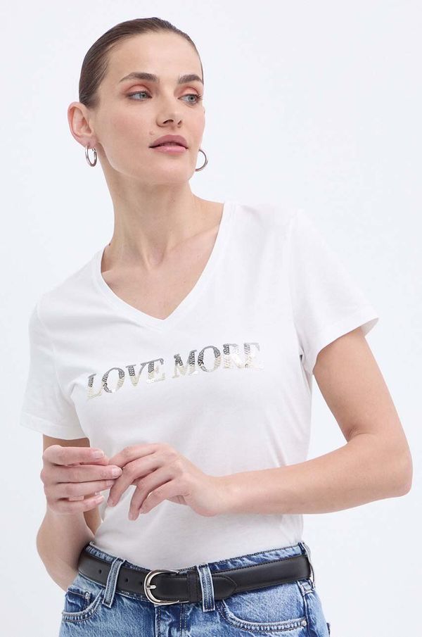 Morgan Kratka majica Morgan DBLANC ženska, bela barva, DBLANC