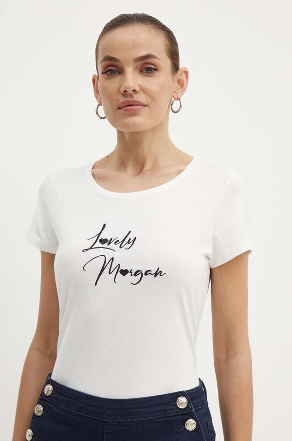 Morgan Kratka majica Morgan DOUA ženska, bela barva, DOUA