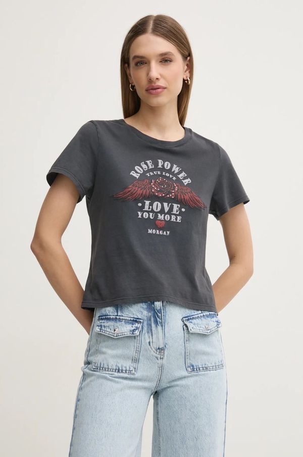 Morgan Kratka majica Morgan DPOWER ženska, siva barva, DPOWER