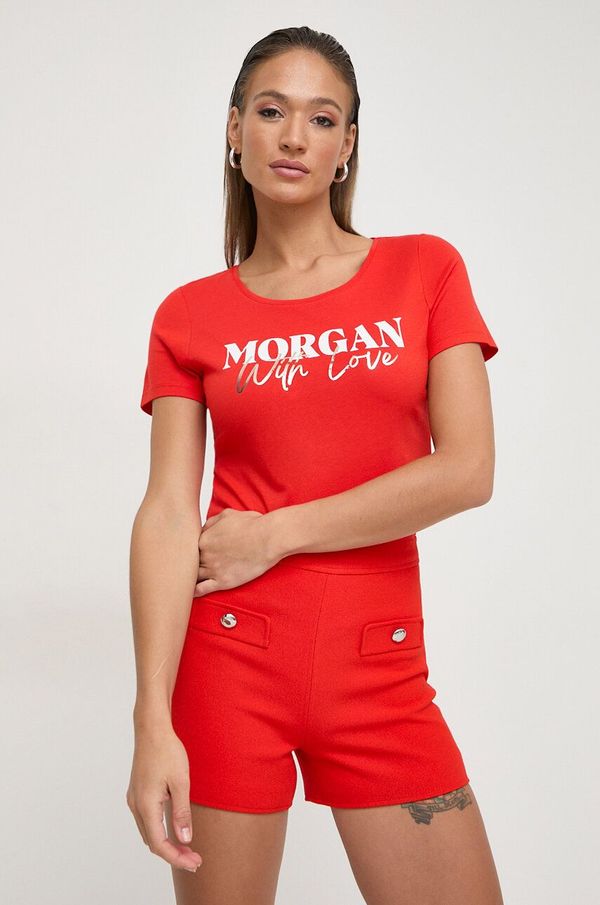 Morgan Kratka majica Morgan ženski, rdeča barva