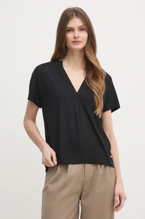 Mos Mosh Kratka majica Mos Mosh ženska, črna barva, 160910