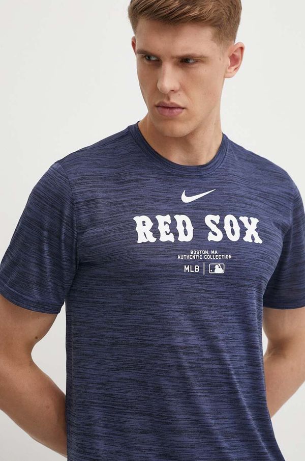 Nike Kratka majica Nike Boston Red Sox moška, mornarsko modra barva