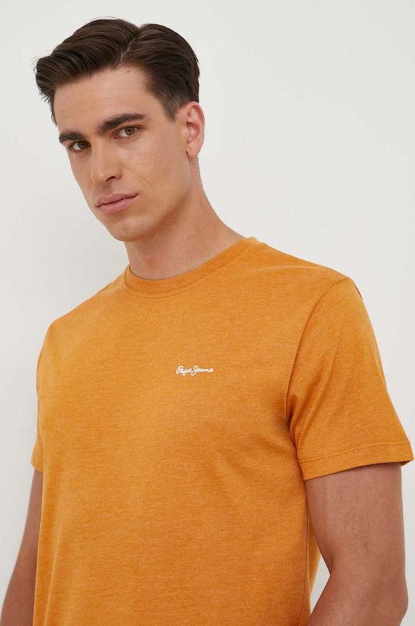 Pepe Jeans Kratka majica Pepe Jeans Nouvel moška, oranžna barva