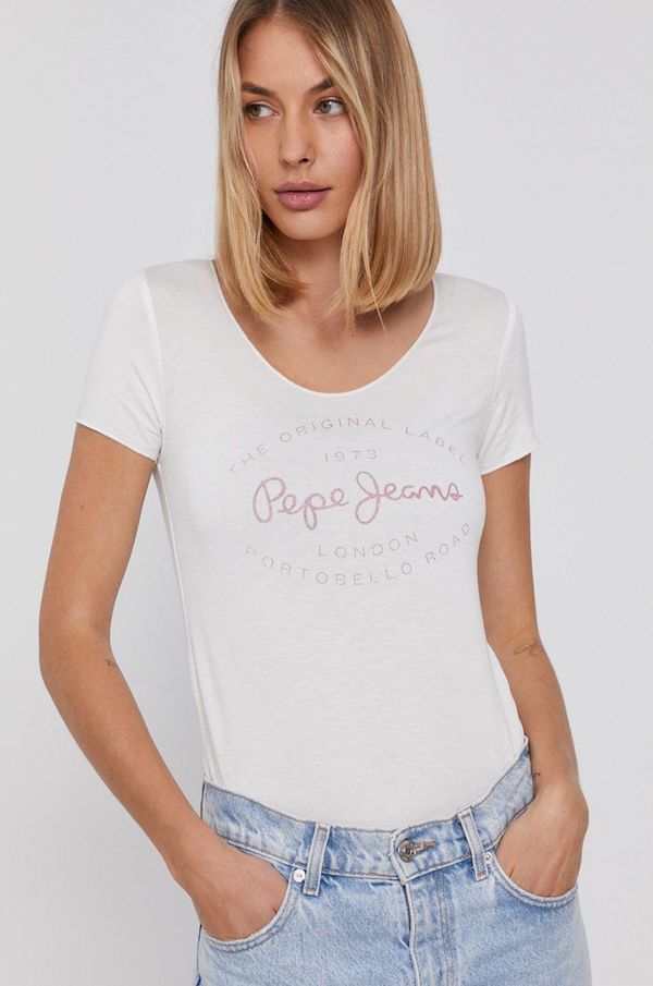 Pepe Jeans Kratka majica Pepe Jeans Paiges ženska, bela barva