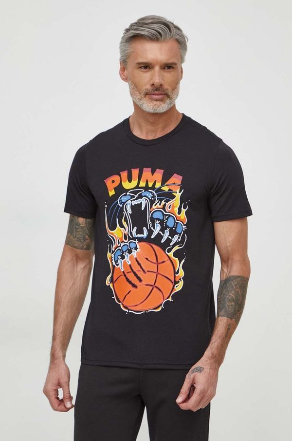Puma Kratka majica Puma moški, črna barva