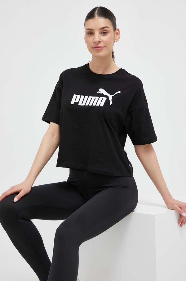 Puma Kratka majica Puma ženski, črna barva