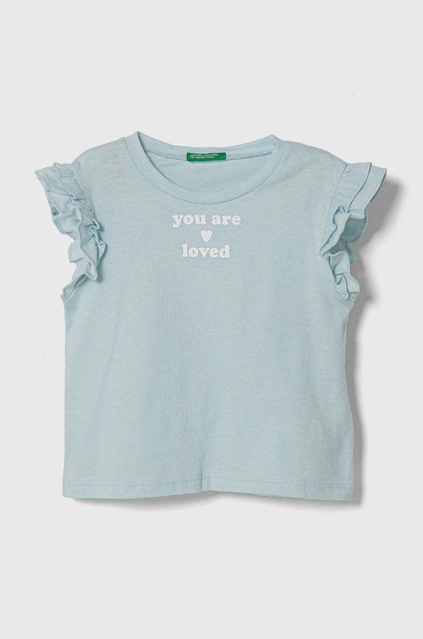 United Colors of Benetton Kratka majica s primesjo lanu United Colors of Benetton