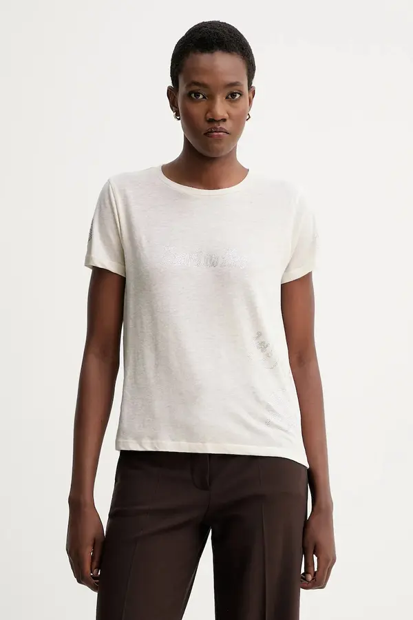 Zadig&Voltaire Kratka majica s primesjo lanu ZADIG&VOLTAIRE