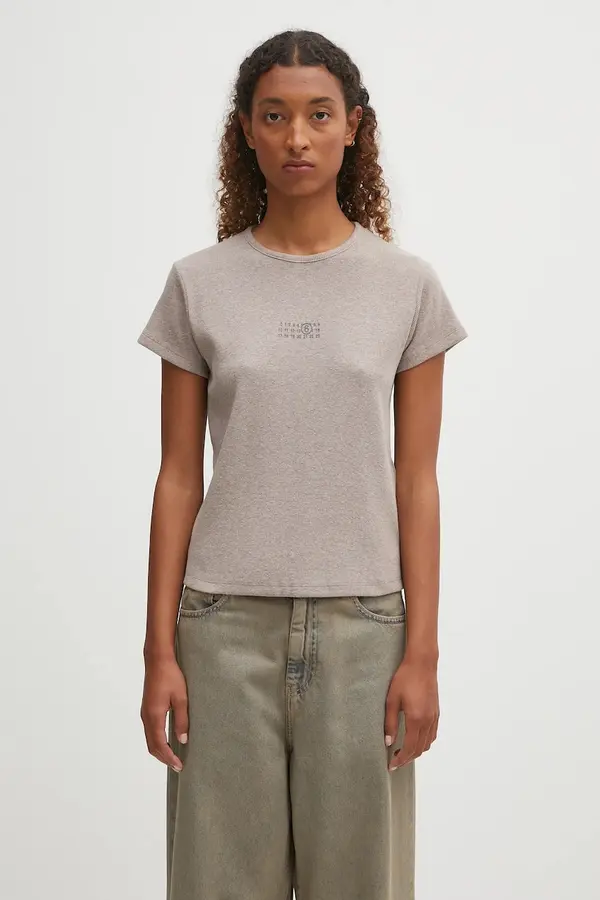 MM6 Maison Margiela Kratka majica s primesjo volne MM6 Maison Margiela