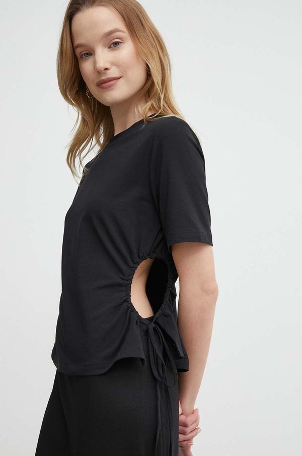 Sisley Kratka majica Sisley ženski, črna barva