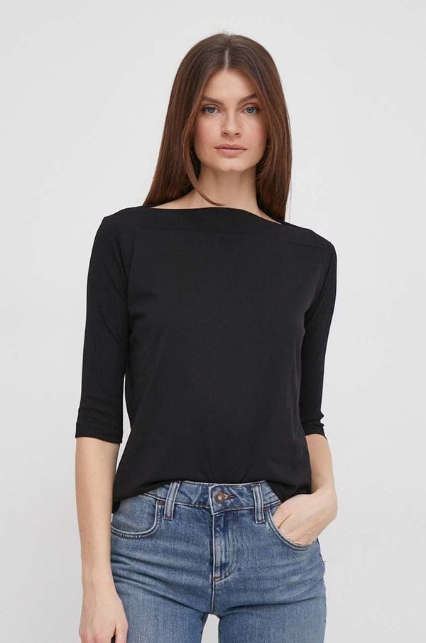 Sisley Kratka majica Sisley ženski, črna barva