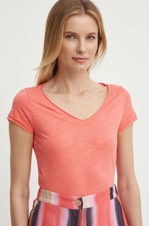 Sisley Kratka majica Sisley ženski, oranžna barva