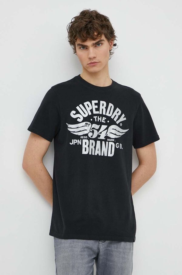 Superdry Kratka majica Superdry moški, črna barva