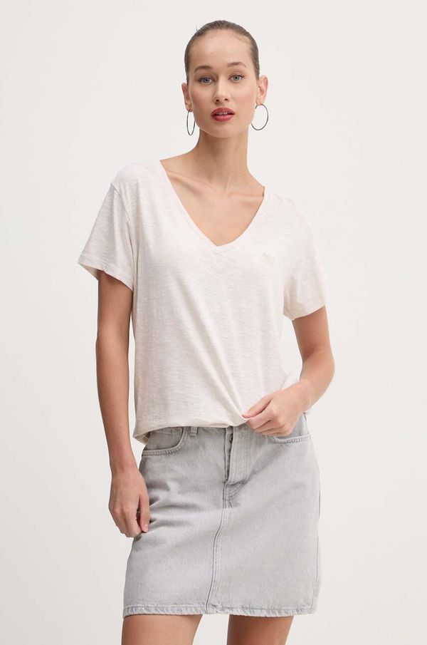 Superdry Kratka majica Superdry ženska, bež barva, W1011181A-9VP