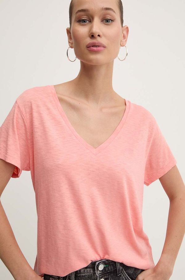 Superdry Kratka majica Superdry ženska, roza barva, W1011181A-2WS