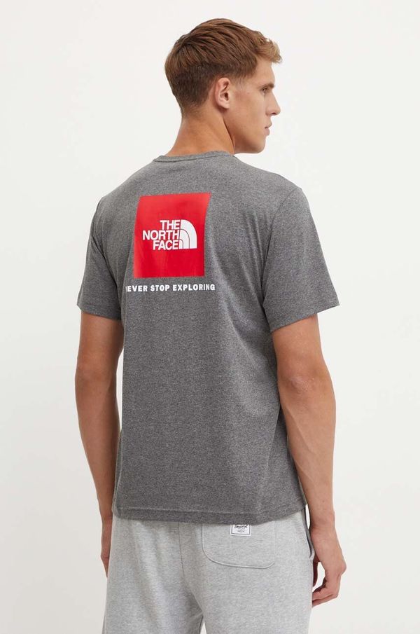 The North Face Kratka majica The North Face S/S Redbox Tee moška, siva barva, NF0A87NPDYY1