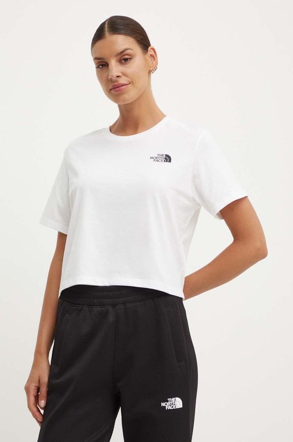 The North Face Kratka majica The North Face W Simple Dome Cropped Slim Tee ženski, bela barva, NF0A87U4FN41