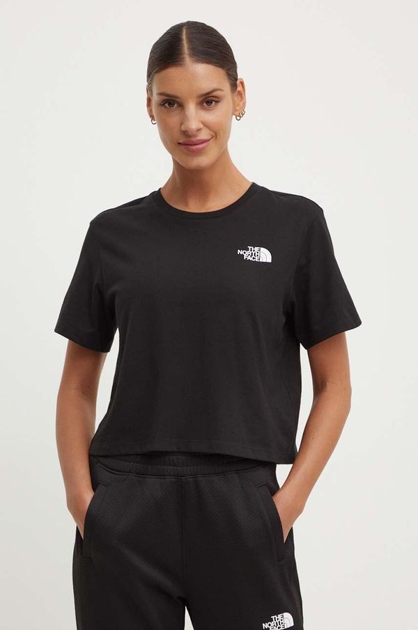 The North Face Kratka majica The North Face W Simple Dome Cropped Slim Tee ženski, črna barva, NF0A87U4JK31