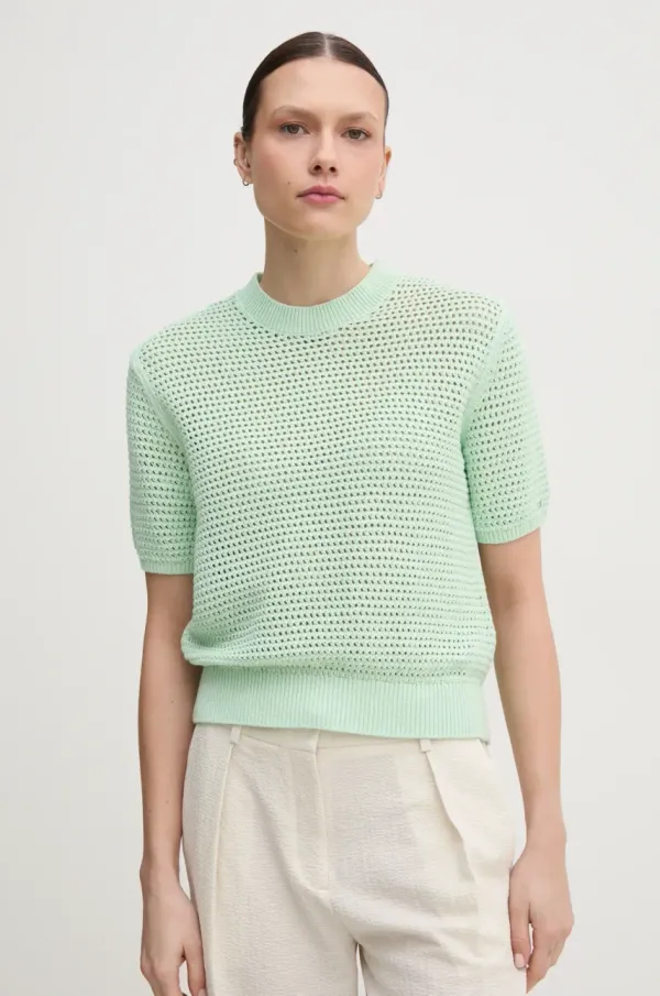 Tommy Hilfiger Kratka majica Tommy Hilfiger ženska, zelena barva, WW0WW45950