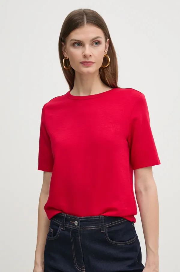 Twinset Kratka majica Twinset ženska, rdeča barva, 251AP2140