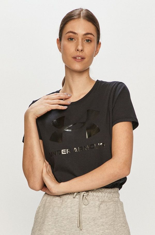 Under Armour Kratka majica Under Armour ženski, črna barva