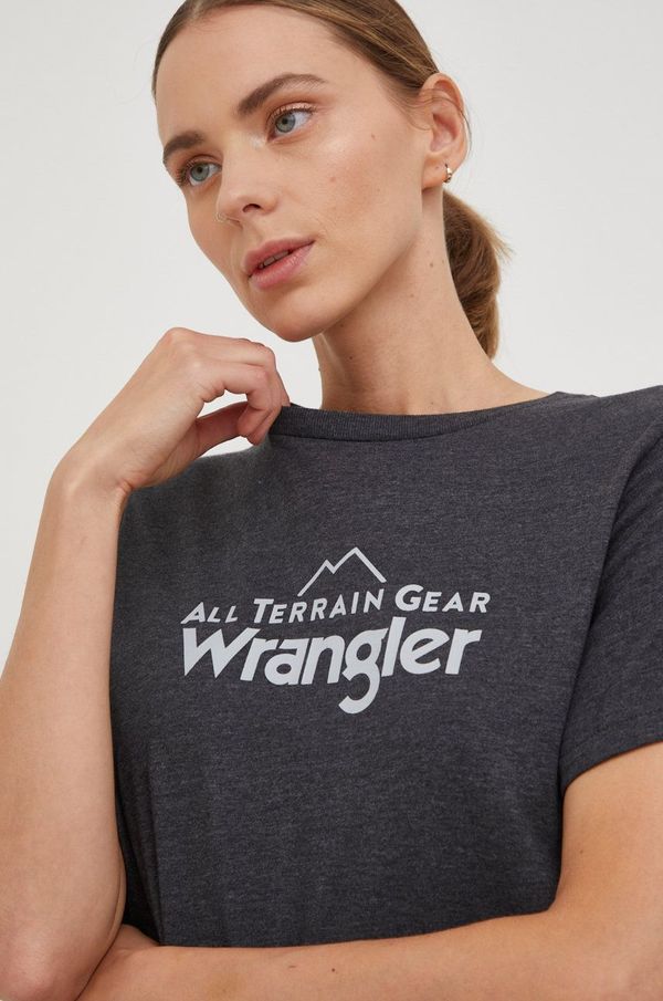 Wrangler Kratka majica Wrangler Atg ženski, siva barva