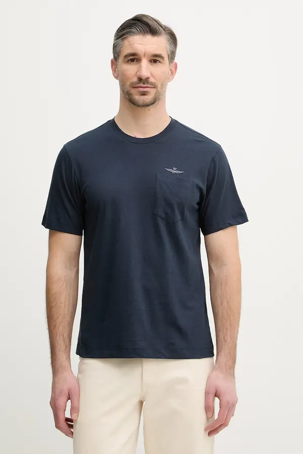 Aeronautica Militare Kratka majica z dodatkom lana Aeronautica Militare