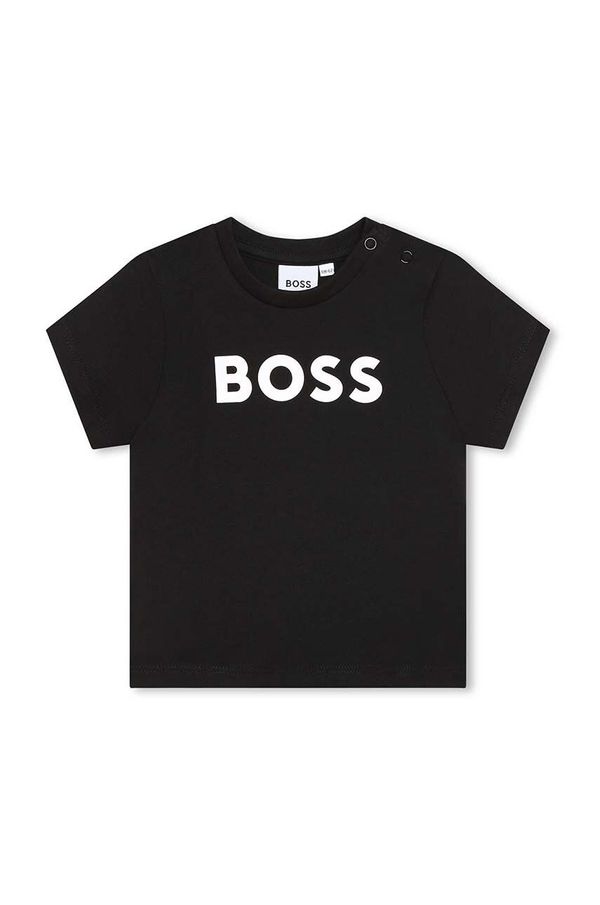 Boss Kratka majica za dojenčka BOSS črna barva